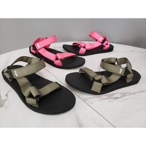 LOT 2 Victoria's Secret Pink Women's Size LARGE 9/10 Strappy‎ Sports Sandal